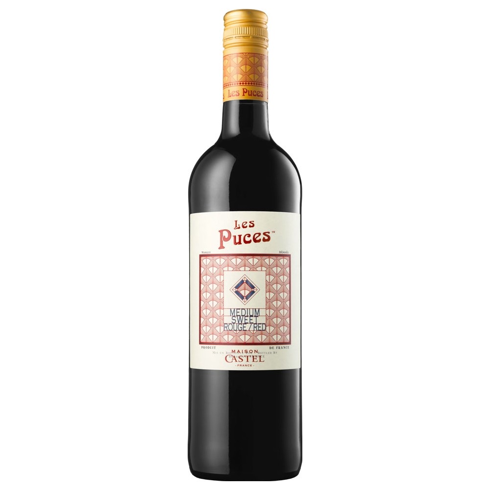 Red Wine Les Puces Rouge Demidulce 0.75l