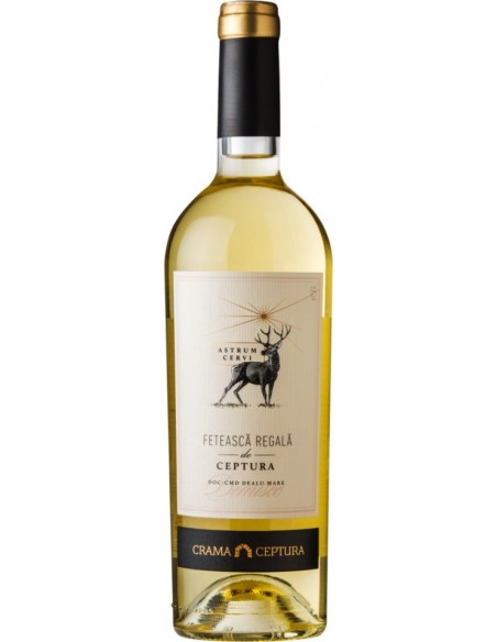 Vin alb demisec, Feteasca Regala, Ceptura Astrum Cervi Dealu Mare, 0.75L, 13% alc., Romania