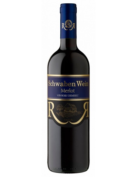 Vin rosu demisec, Merlot, Schwaben Wein Recas, 0.75L, 13.5% alc., Romania