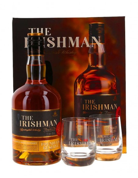 Whisky The Irishman Founders Reserve + Pahare 0.7L, 40% alc.