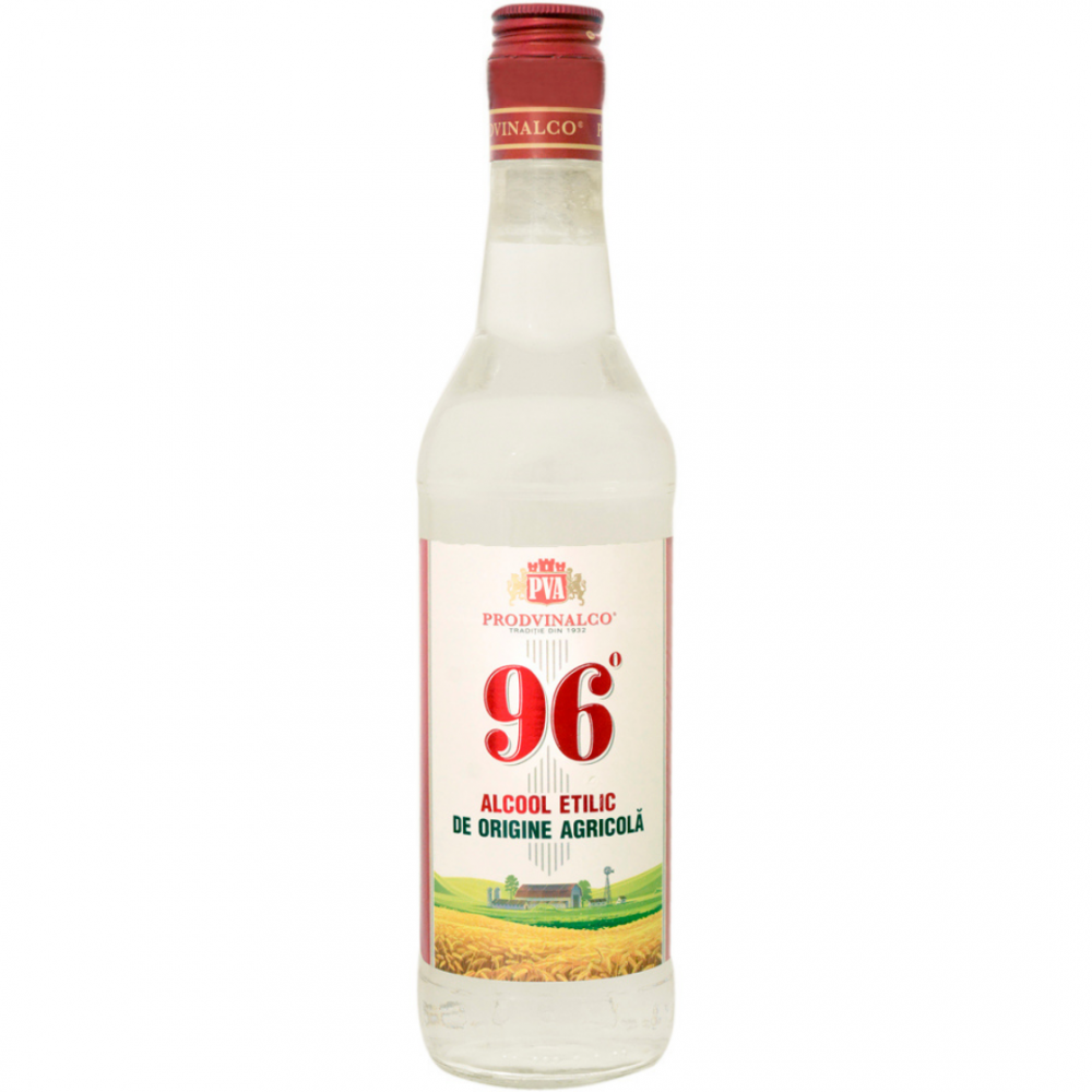 Alcool etilic de origine agricola Prodvinalco, 96% alc., 0.5L, Romania