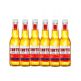 Pachet 6 bucati bere blonda, filtrata Cortes Extra, 4.5% alc., 0.33L, Polonia