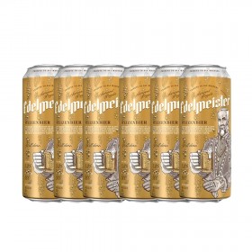 Six pack blonde beer Edelmeister Weizen, 5.2% alc., 0.5L, doza, Poland