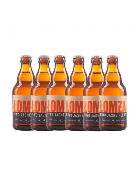 Six pack blonde filtered beer Lomza Full Lager, 6% alc., 0.33L, Poland