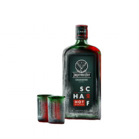 Digestive liqueur Jagermeister Scharf + shot glass, 33% alc., 0.7L, Germany