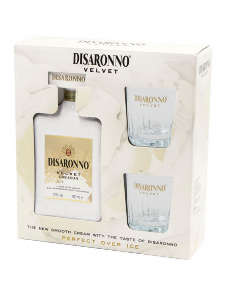 Cream Liqueur Disaronno Velvet + 2 Glasses, 17% alc., 0.7L, Italy