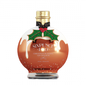 Lichior de gin Sixpence Pud Christmas Pudding + cutie, 20% alc., 0.5L, Marea Britanie