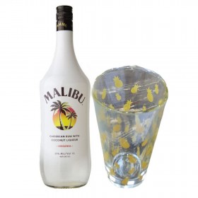 Lichior Malibu Coconut + Pahar, 21% alc., 0.7L, Spania