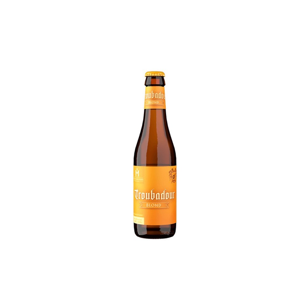 Bere blonda, nefiltrata Troubadour, 6.5% alc., 0.33L, Belgia