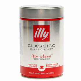 Cafea macinata illy Classico, cutie metalica, 250 gr