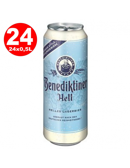 Bax 24 bucati bere blonda, filtrata Benediktiner Hell, 5% alc., 0.5L, Germania