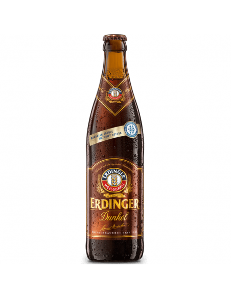 Brown beer unfiltered Erdinger DunkeL, 5.3% alc., 0.5L, Germany