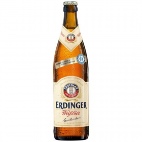 Blonde beer unfiltered Erdinger Weissbier, 5.3% alc., 0.5L, sticla, Germany