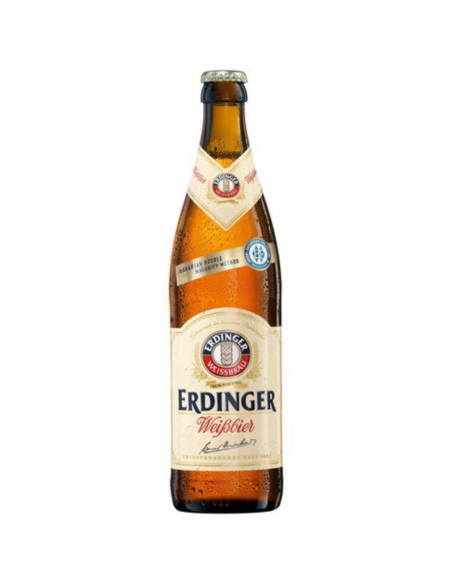 Bere blonda, nefiltrata Erdinger Weissbier, 5.3% alc., 0.5L, sticla, Germania