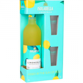 Lichior Isolabella Limoncello + 2 pahare, 30% alc., 0.7L, Italia