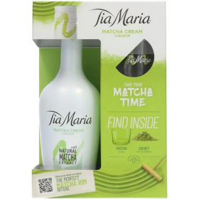 Pachet cadou lichior crema Tia Maria Matcha, 17% alc., 0.7L, Franta