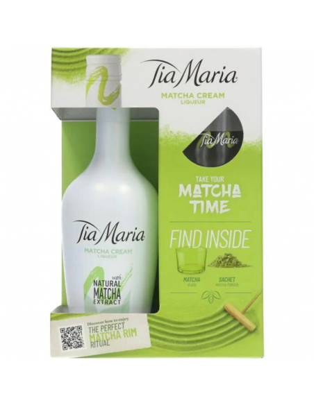 Pachet cadou lichior crema Tia Maria Matcha, 17% alc., 0.7L, Franta