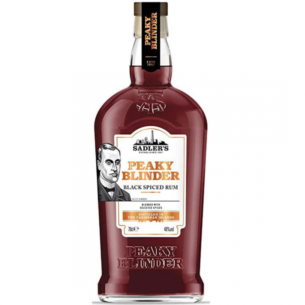 Rom negru Sadler's Peaky Blinder Black Spiced, 40% alc., 0.7L