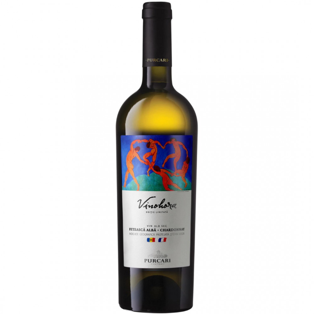 Vin alb sec, Feteasca Alba-Chardonnay, Purcari Vinohora Stefan Voda, 0.75L, 13.5% alc., Republica Moldova