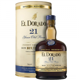 Rom negru El Dorado Special Reserve 21 Years Old Cask Aged Demerara, 43% alc., 0.7L, Guyana