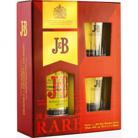 Whisky J&B Rare + 2 Pahare, 0.7L, 40% alc., Scotia