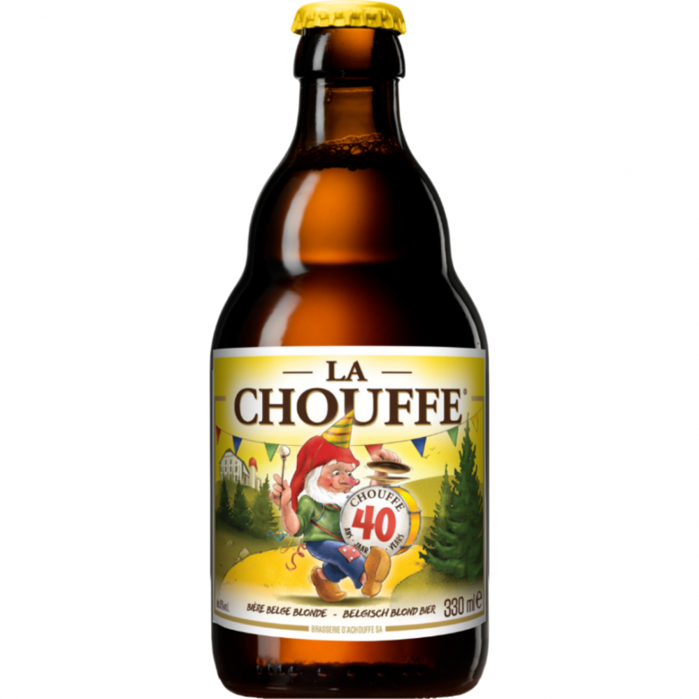 Bere blonda, artizanala La Chouffe, 8% alc., 0.33L, Belgia