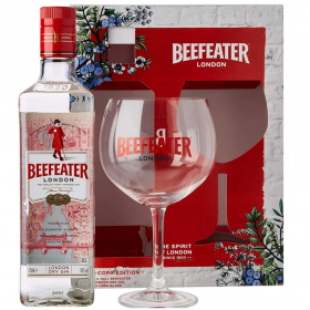 Gin Beefeater London Dry + pahar, 40% alc., 0.7L, Anglia