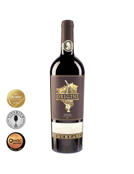 Shiraz, Budureasca Origini, Red Dry Wine, 0.75L, 14.5% alc., Romania