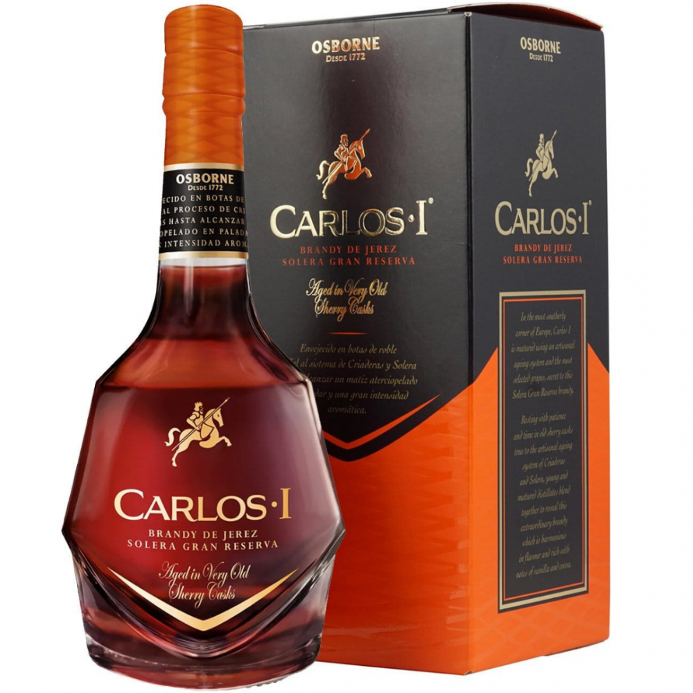 Brandy Carlos I Solera Gran Reserva 40% alc., 0.7L, Spania