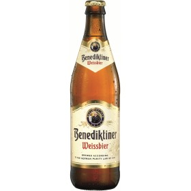 Bere amber, nefiltrata Benediktiner Weissbier, 5.4% alc., 0.5L, Germania