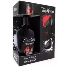 Lichior Tia Maria Cold Brew Vanilla 100% Arabica + 2 pahare, 20% alc., 0.7L, Franta