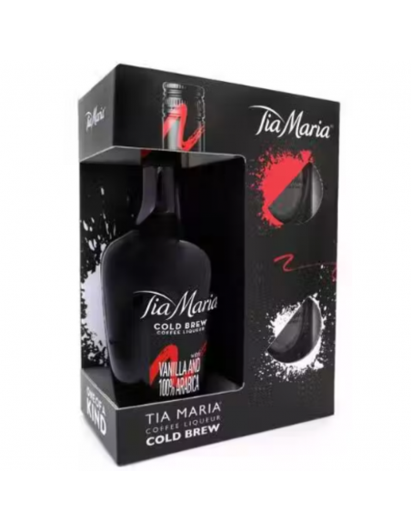 Lichior Tia Maria Cold Brew Vanilla 100% Arabica + 2 pahare, 20% alc., 0.7L, Franta