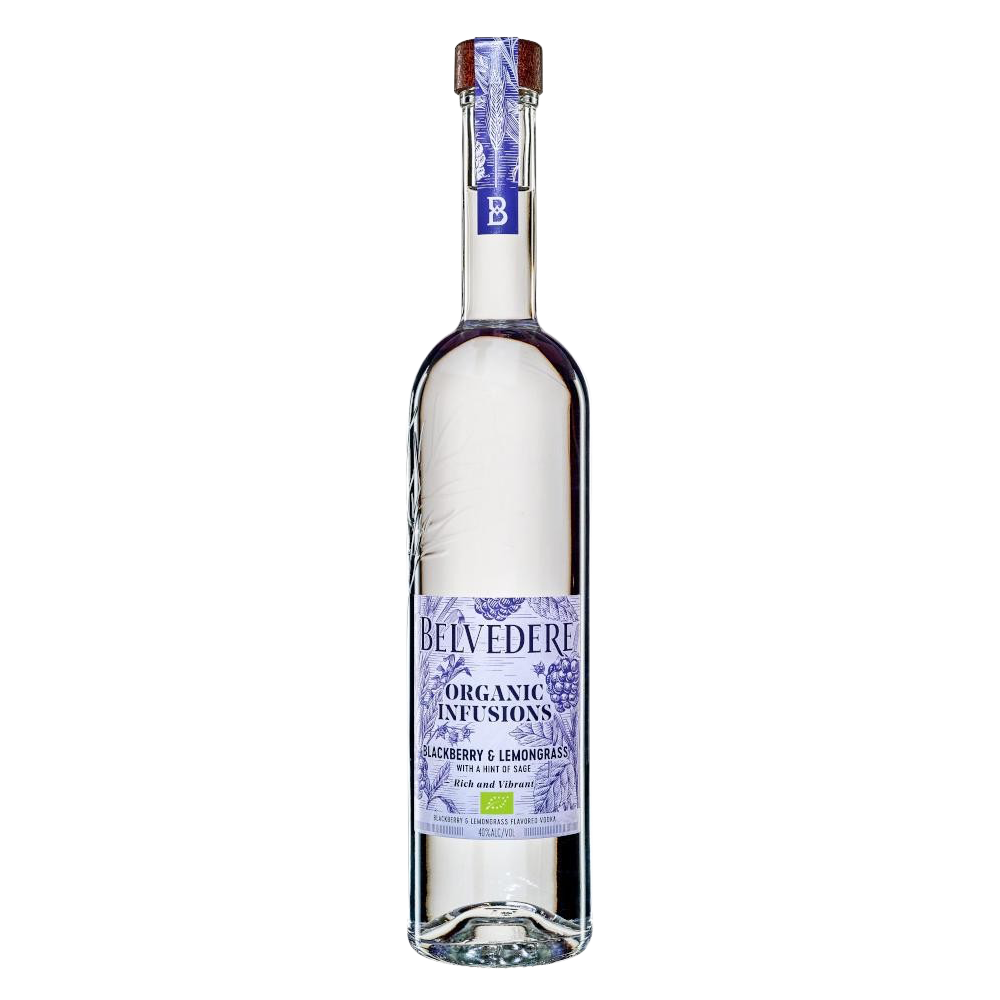 Vodca Belvedere Organic Infusions Blackberry & Lemongrass, 0.7L, 40% alc., Polonia