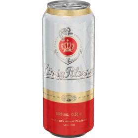 Bere blonda, filtrata Konig, 4.9% alc., 0.5L, doza, Germania