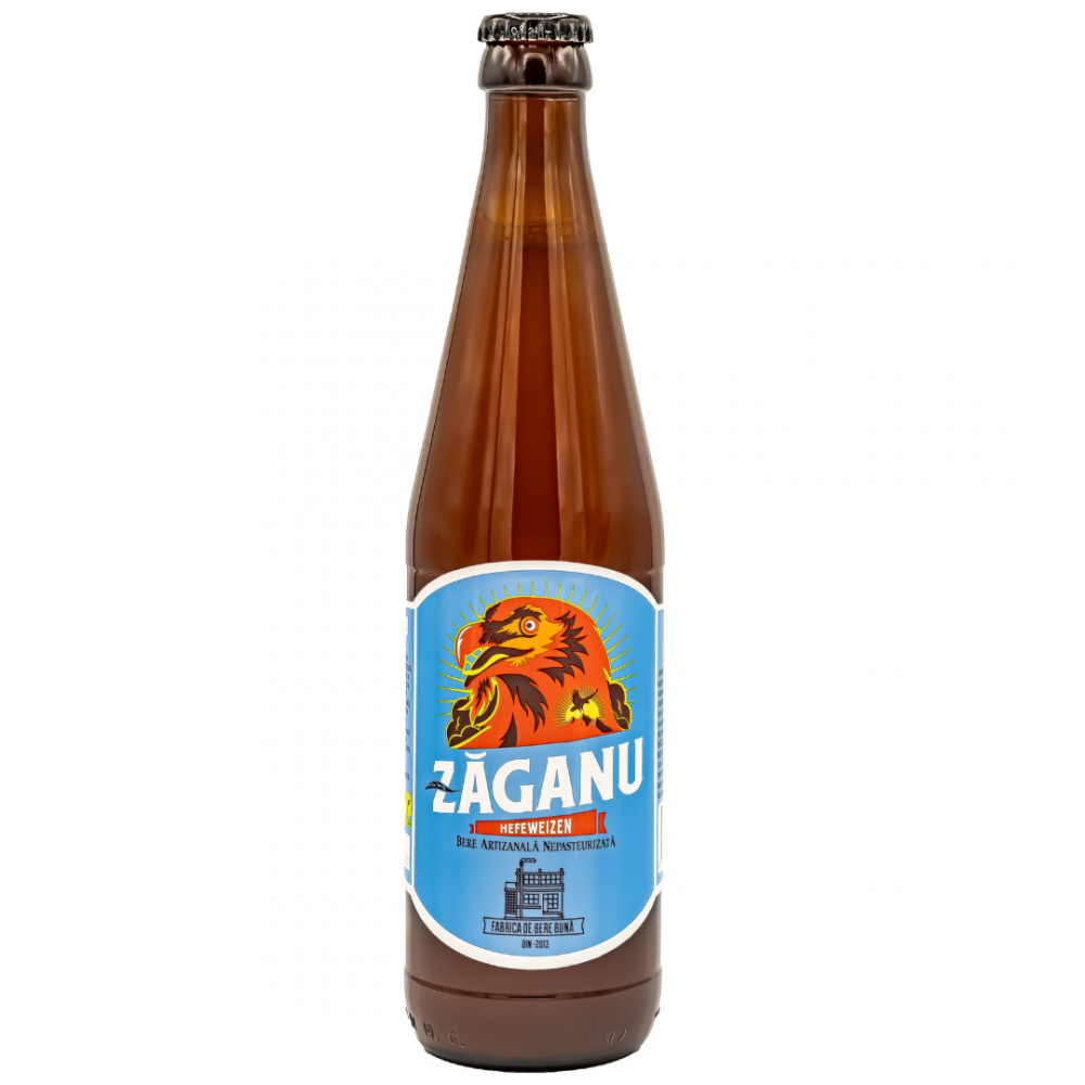 Bere alba, nefiltrata Zaganu Hefeweizen, 6% alc., 0.5L, Romania