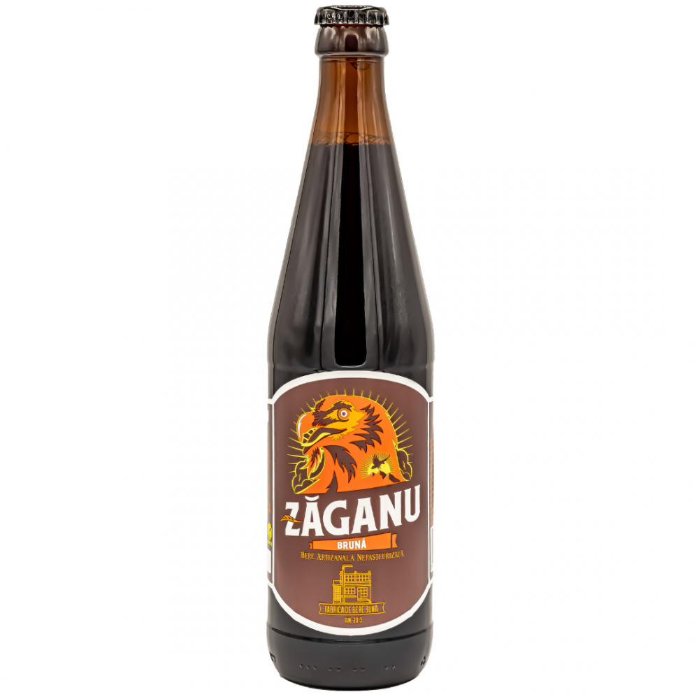 Bere bruna nefiltrata Zaganu, 6.5% alc., 0.5L, Romania