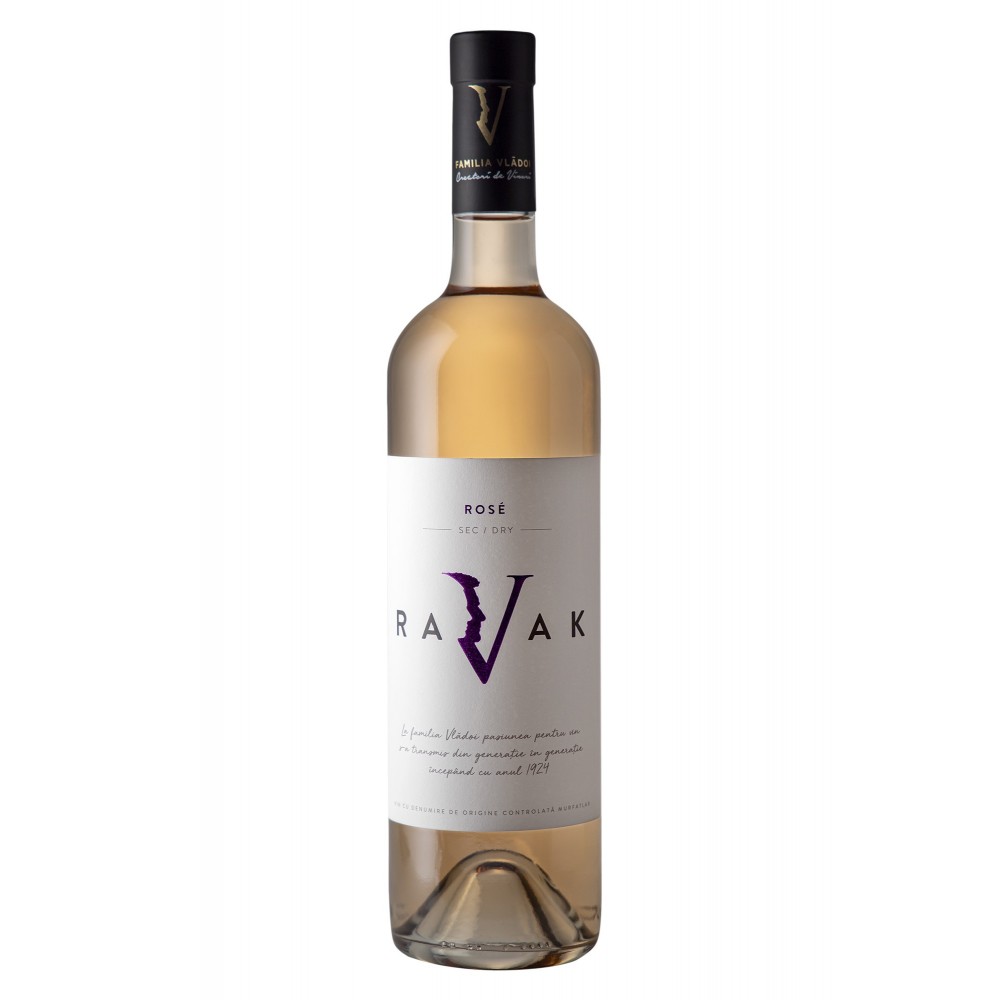 Vin roze sec Familia Vladoi Ravak, 0.75L, 13.5% alc., Romania