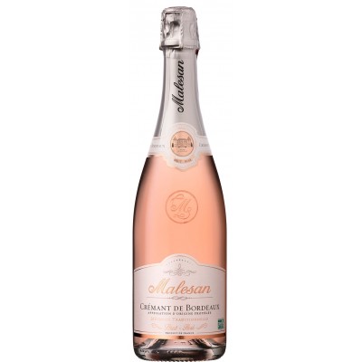 Malesan Cremant de Bordeaux Brut Rose Sparkling Wine, 0.75L, 12.5% alc., France