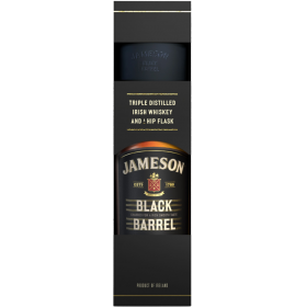 Jameson Black Barrel Whisky + Hip Flask, 0.7L, 40% alc., Ireland