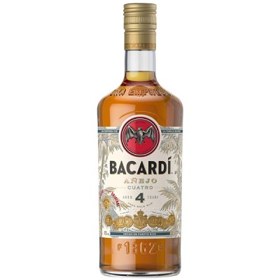 Rom Bacardi Anejo Cuatro 4 Years, 40% alc., 0.7L, Cuba