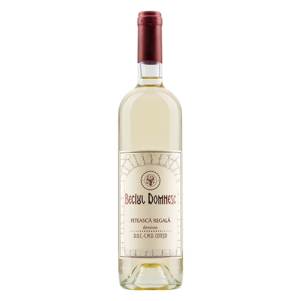 Vin alb demisec, Feteasca Regala, Beciul Domnesc, 0.75L, 12% alc., Romania