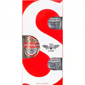 Vodca Stalinskaya Red + 2 Pahare, 0.7L, 40% alc., Romania