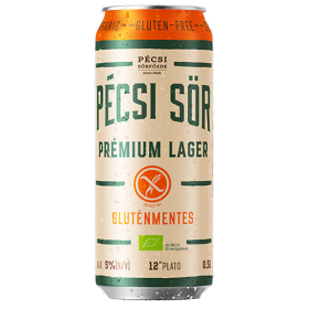 Pécsi Sör BIO Premium Lager gluten free beer, 5% alc., 0.5L, Hungary