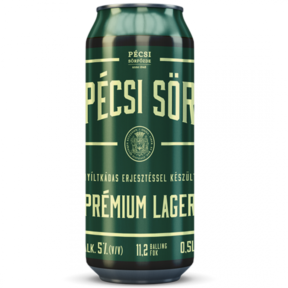 Bere blonda Pecsi Sor Premium Lager, 5% alc., 0.5L, Ungaria