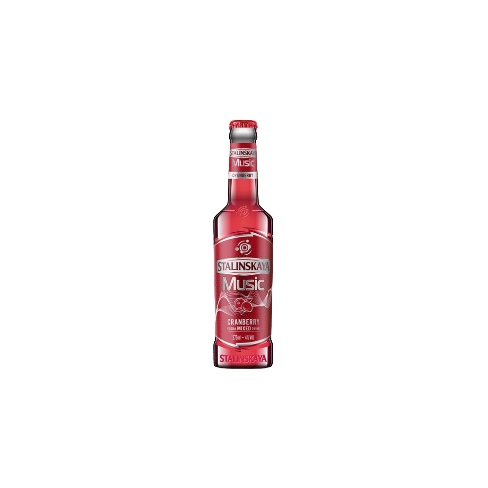 Vodca Stalinskaya Music Cranberry, 0.275L, 4% alc., Romania