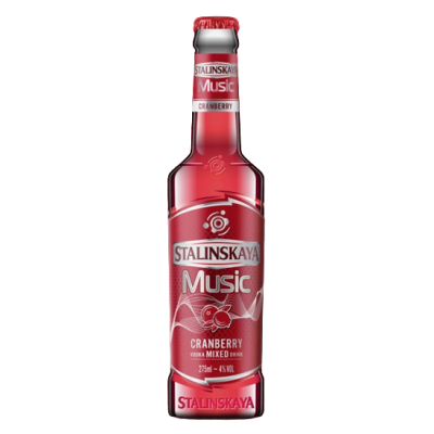 Stalinskaya Music Cranberry Vodka, 0.275L, 4% alc., Romania