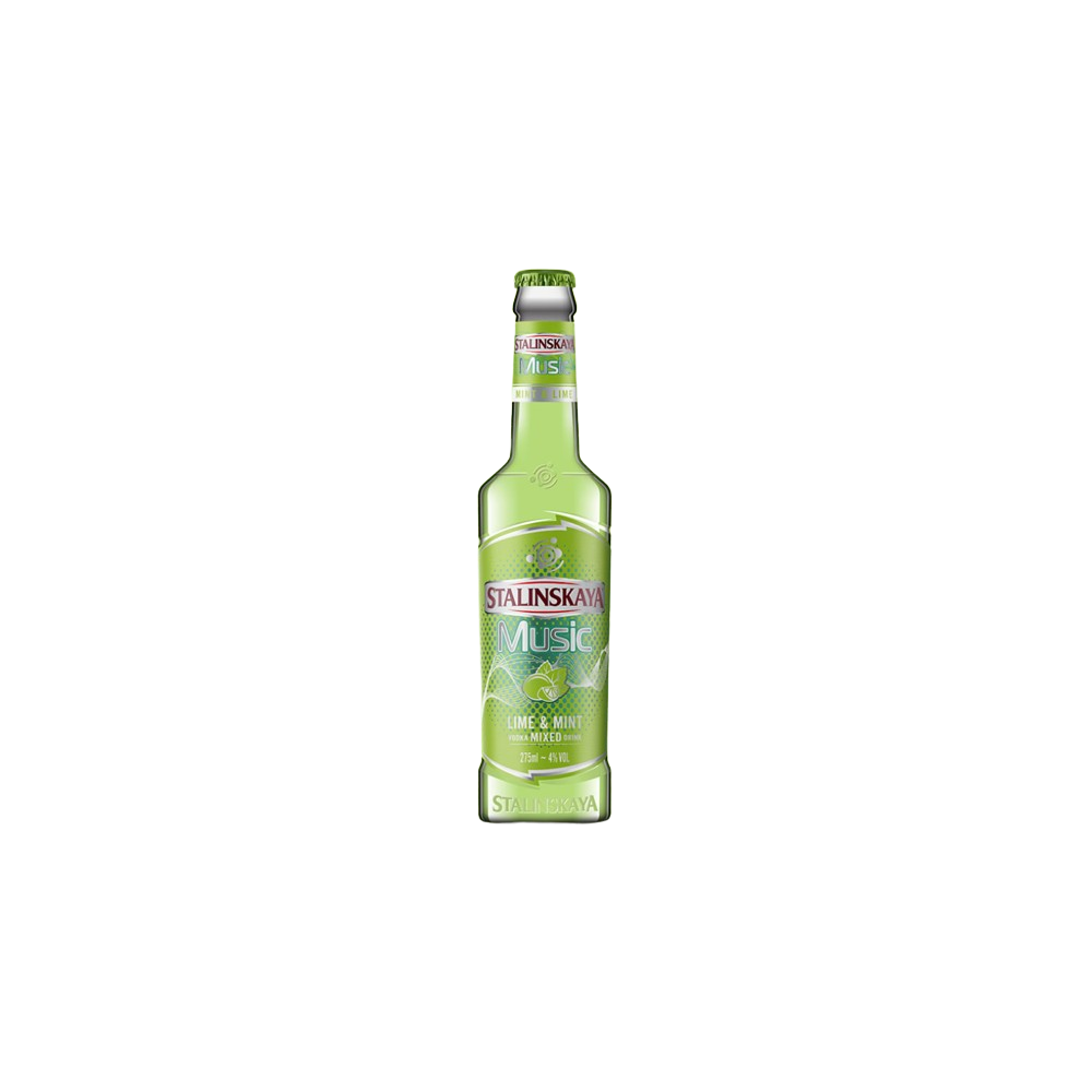 Vodca Stalinskaya Music Lime & Mint, 0.275L, 4% alc., Romania