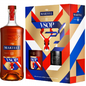 Coniac Martell VSOP + 2 Pahare, 40% alc., 0.7L, Franta