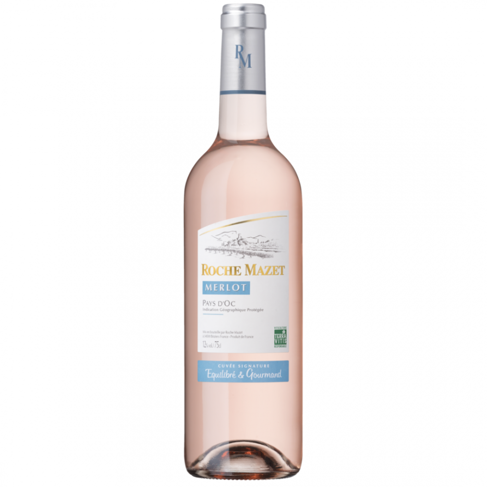 Vin roze sec, Merlot, Roche Mazet Pays d'Oc, 0.75L, 12% alc., Franta