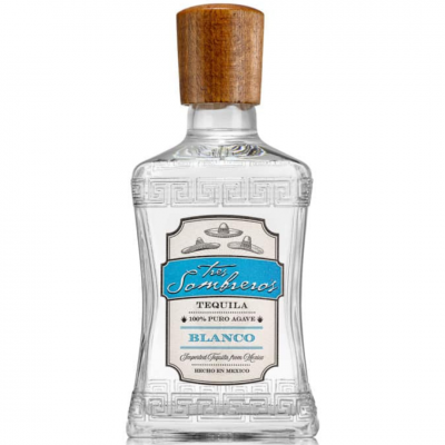 Tequila alba Tres Sombreros Blanco, 0.7L, 38% alc., Mexic